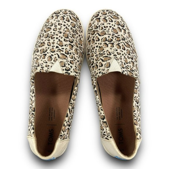 Toms Avalon Leopard Flats 10015236 Slip On Shoes Loafers Beige Brown Women 9 - Picture 7 of 10
